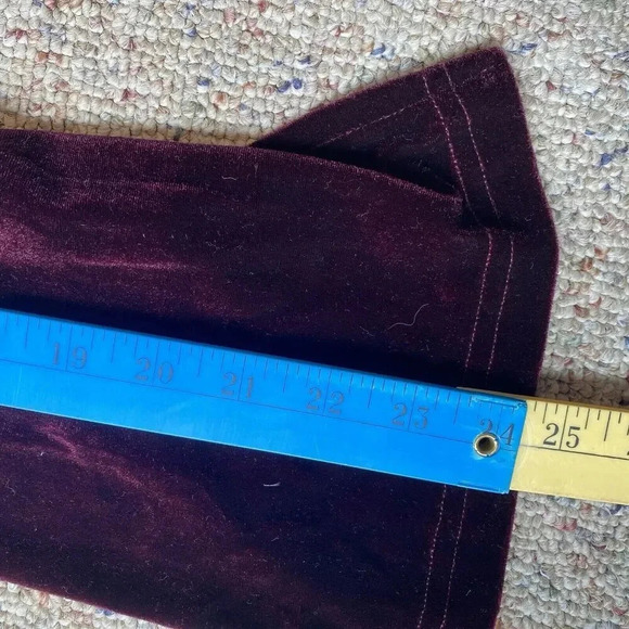 BABY&ME Purple XL Maternity Casual Velvet Velour V Neck Top LongSleeve Holiday - Picture 3 of 10